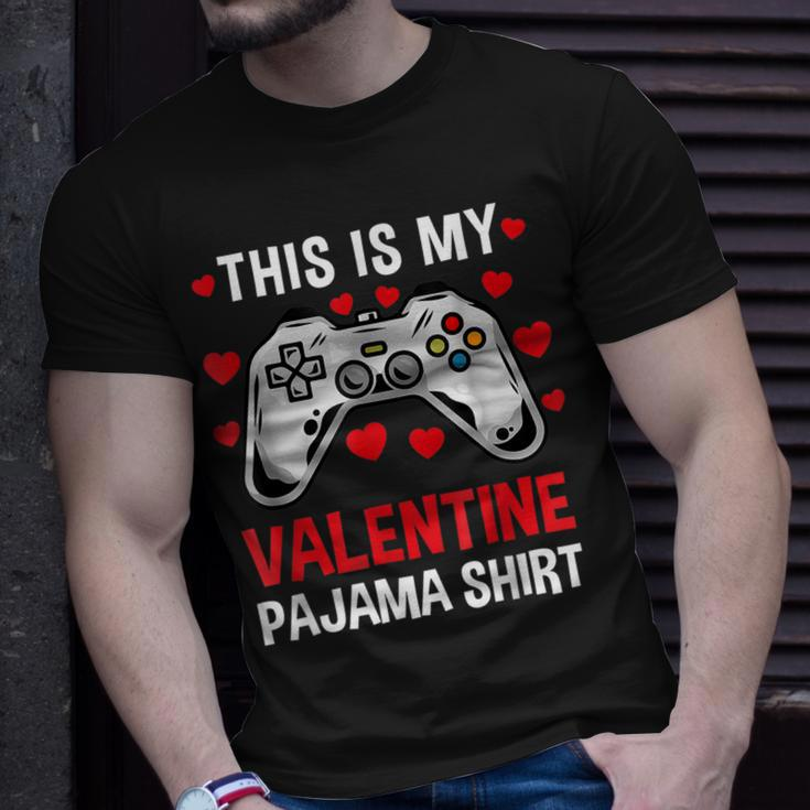 This Is My Valentine Pajama Gamer Heart Controller T-Shirt Gifts for Him
