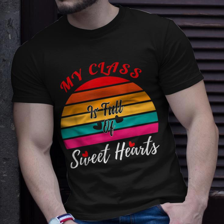 Valentines Day My Class Full Of Sweethearts Teacher Retro T-Shirt Gifts for Him