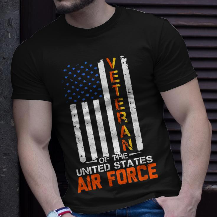 Veteran Of The United States Air Force Usaf Retro Us Flag T-Shirt Gifts for Him