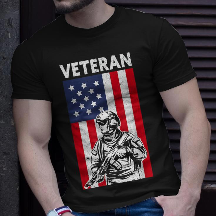 Veteran Usa Flag Proud American Veteran T-Shirt Gifts for Him