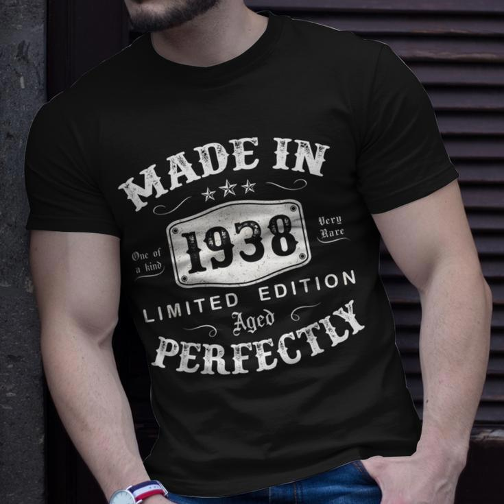 Vintage 1938 Made In 1938 85 Geburtstag Mann Frau 85 Jahre V2 T-Shirt Geschenke für Ihn