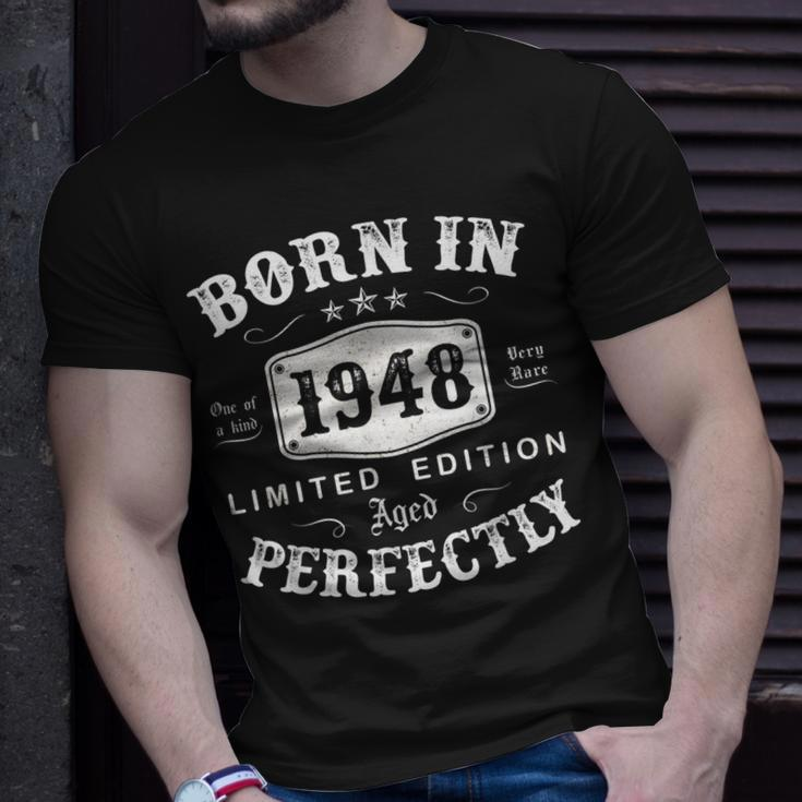 Vintage 1948 Made In 1948 75 Geburtstag Mann Frau 75 Jahre T-Shirt Geschenke für Ihn