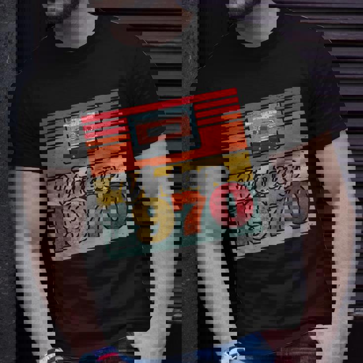 Vintage 1970 Retro Sunset Cassette Unisex T-Shirt Gifts for Him