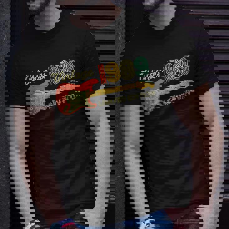 Vintage 1989 Birthday Gifts Guitar Lovers 34Th Birthday Unisex T-Shirt Gifts for Him