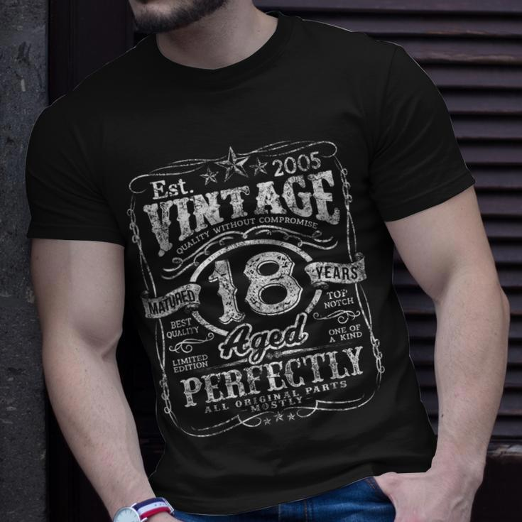 Vintage 2005 Limited Edition 18 Year Old 18Th Birthday Boys V2 Unisex T-Shirt Gifts for Him