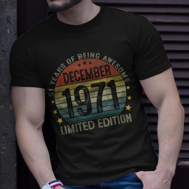 Vintage 51 Geburtstag Dezember 1971 51 Jahre Alt Geschenke T-Shirt Geschenke für Ihn