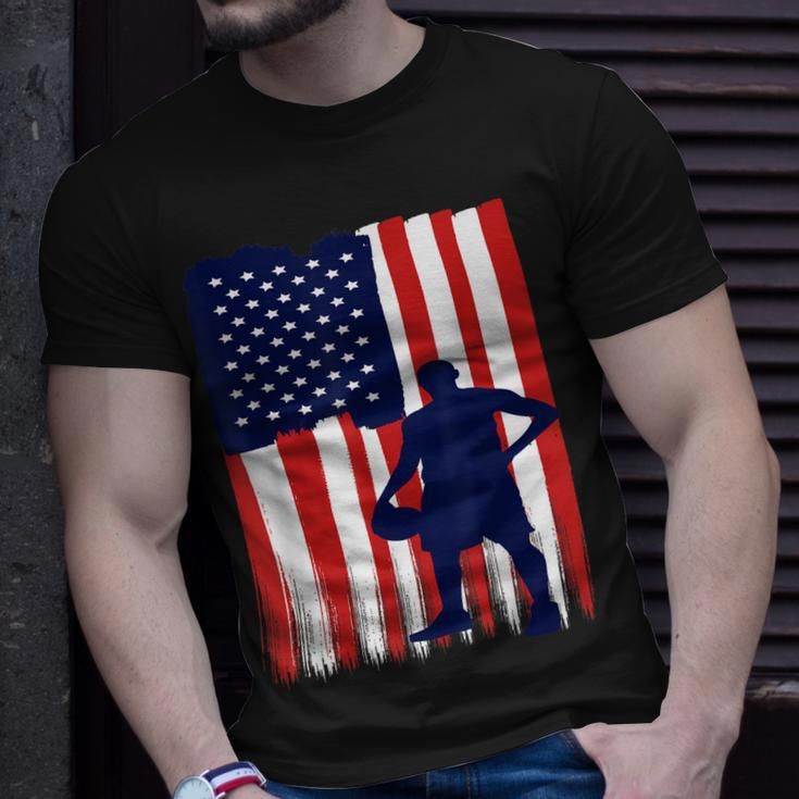 Vintage American Flag Basketball Adult Dad Mom & Kids Gift For Mens Unisex T-Shirt Gifts for Him