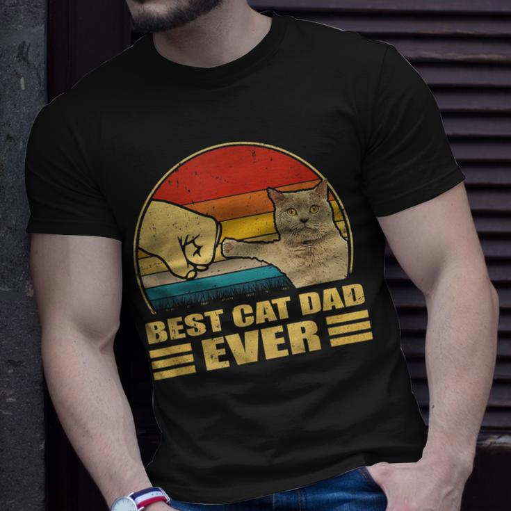 Mens Vintage Best Cat Dad Ever Bump Fit Cat Lover T-Shirt Gifts for Him