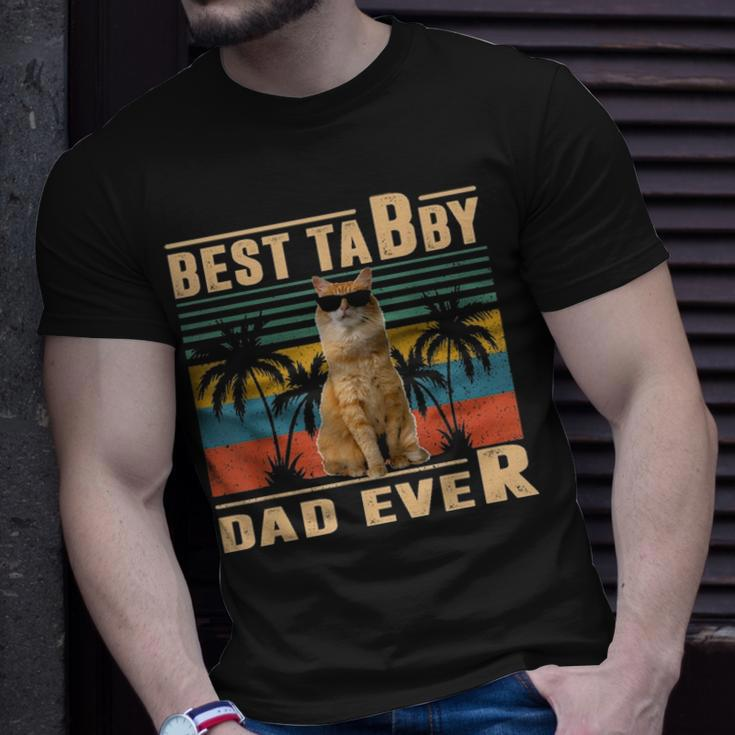 Vintage Best Cat Dad Ever Tabby Fathers Day Gift For Daddy Unisex T-Shirt Gifts for Him