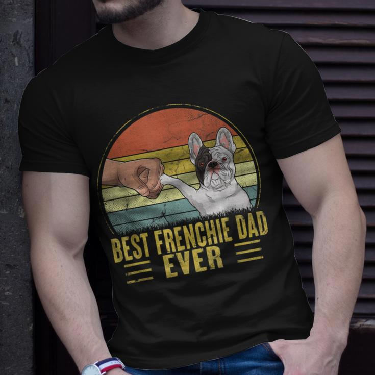 Vintage Best Frenchie Dad Ever Fist Bump French Bulldog Dad Gift For Mens Unisex T-Shirt Gifts for Him