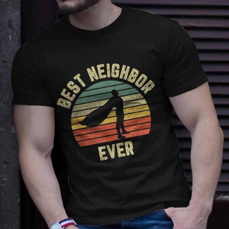 Vintage Best Neighbor Ever Superhero Fun Gift Graphic Gift For Mens Unisex T-Shirt Gifts for Him