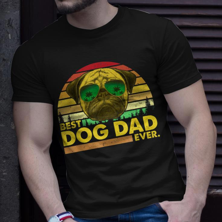 Vintage Best Pug Dad Ever Dog Daddy Father Unisex T-Shirt Gifts for Him