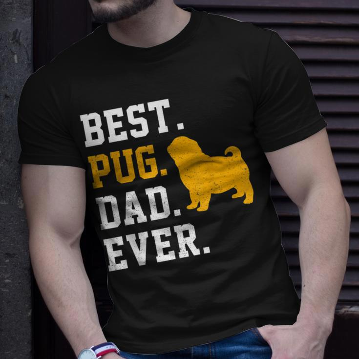 Vintage Best Pug Dad Ever Fathers Day Dog Gifts Unisex T-Shirt Gifts for Him