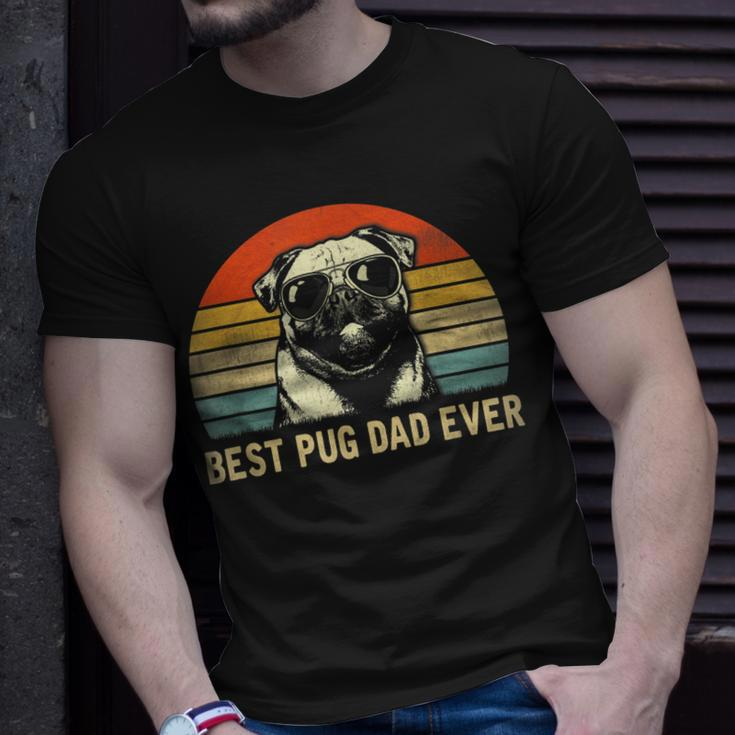 Mens Vintage Best Pug Dad Ever Pug Lover Fathers Day T-Shirt Gifts for Him