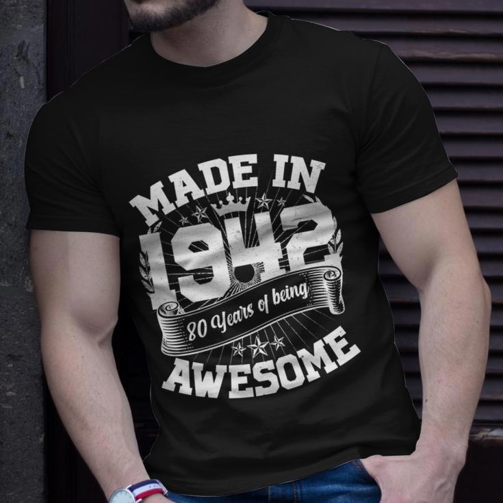 Vintage Crown Made In 1942 80 Years Of Being Awesome 80Th Birthday Unisex T-Shirt Gifts for Him