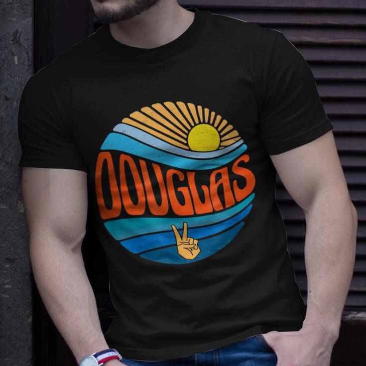 Vintage Douglas-Hemd mit Sonnenuntergang & Groovy Batikmuster T-Shirt Geschenke für Ihn