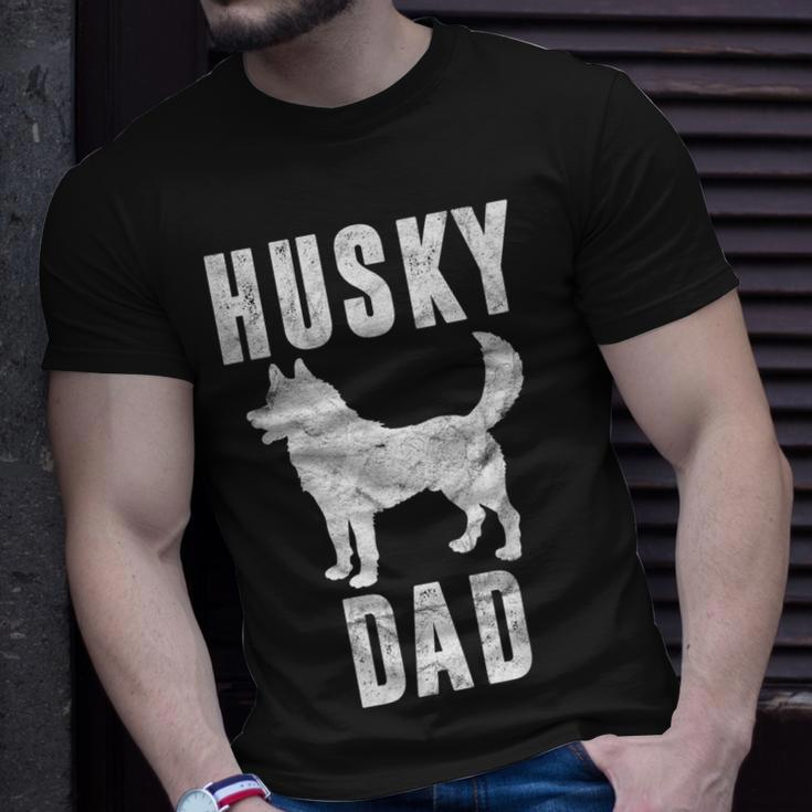 Vintage Husky Dad Dog Daddy Siberian Huskies Father T-Shirt Gifts for Him