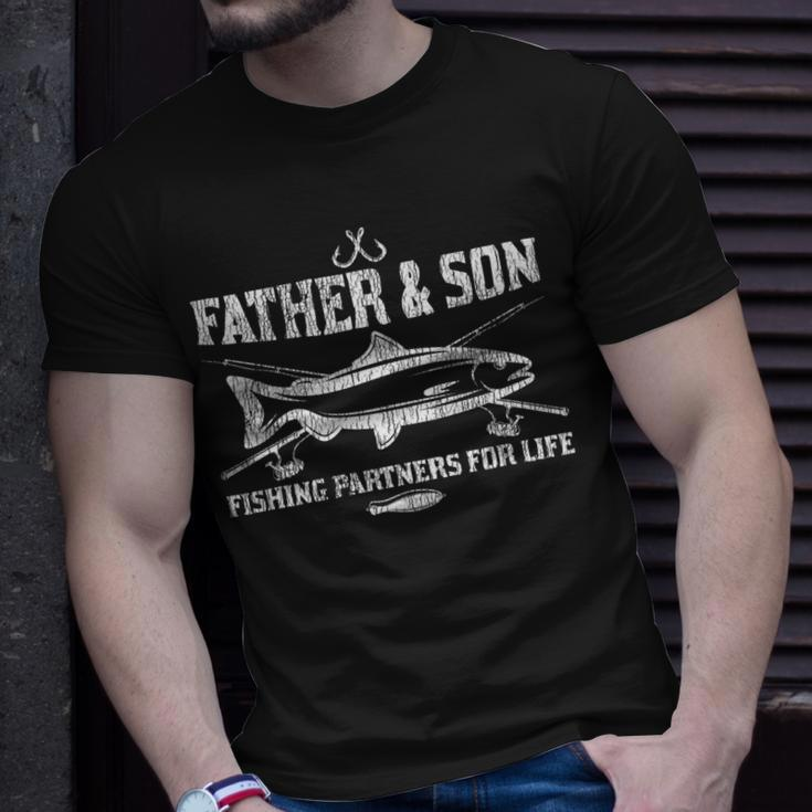 Vintage Partner For Life Father Son Dad Kid Matching Fishing V2 T-Shirt Gifts for Him