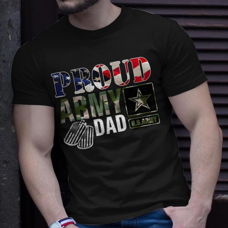 Vintage Proud Army Dad Camo With American Flag T-Shirt Gifts for Him