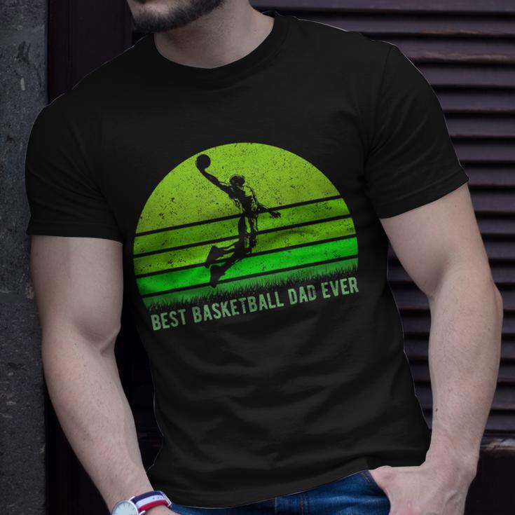 Vintage Retro Best Basketball Dad Ever Funny Fathers Day Gift For Mens Unisex T-Shirt Gifts for Him