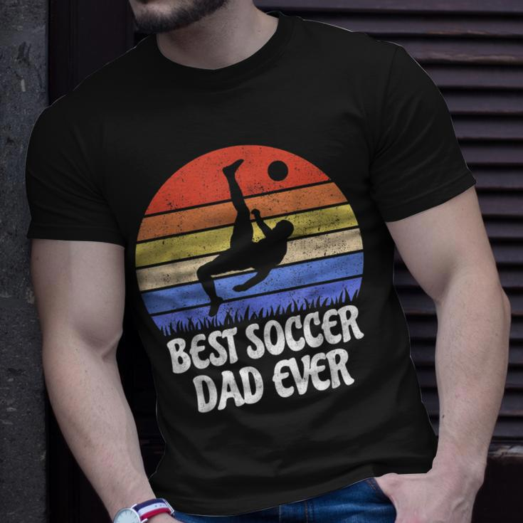 Vintage Retro Best Soccer Dad Ever Gift Footballer Father Unisex T-Shirt Gifts for Him
