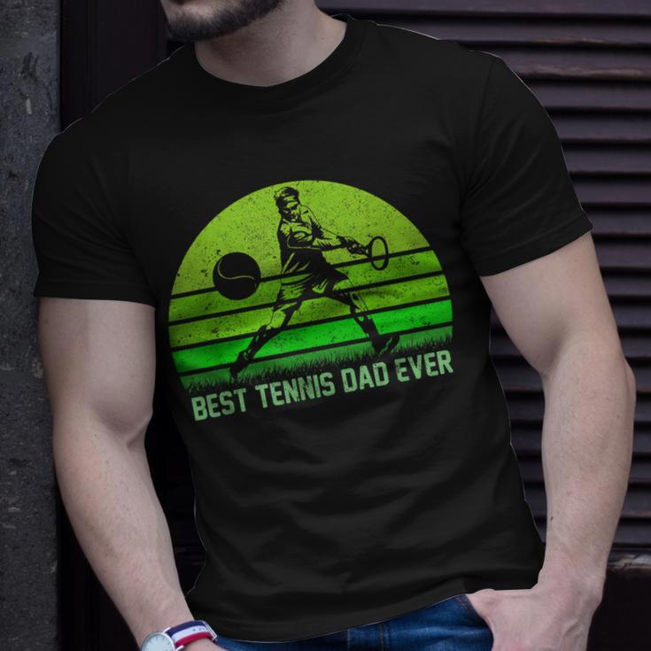 Vintage Retro Best Tennis Dad Ever Funny Fathers Day Gift Gift For Mens Unisex T-Shirt Gifts for Him