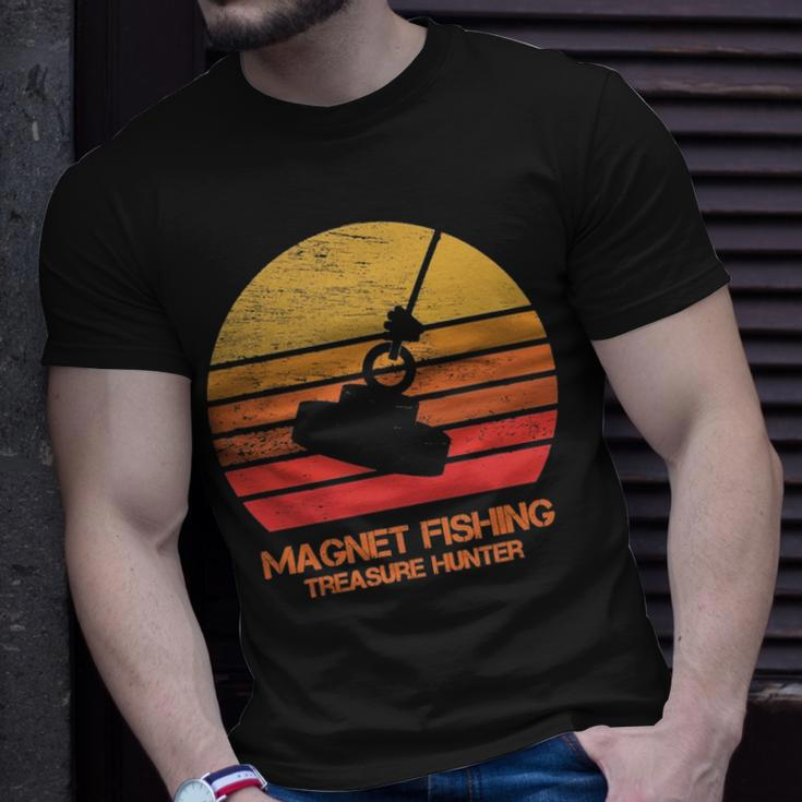Vintage Retro Sunset Magnet Fishing Unisex T-Shirt Gifts for Him