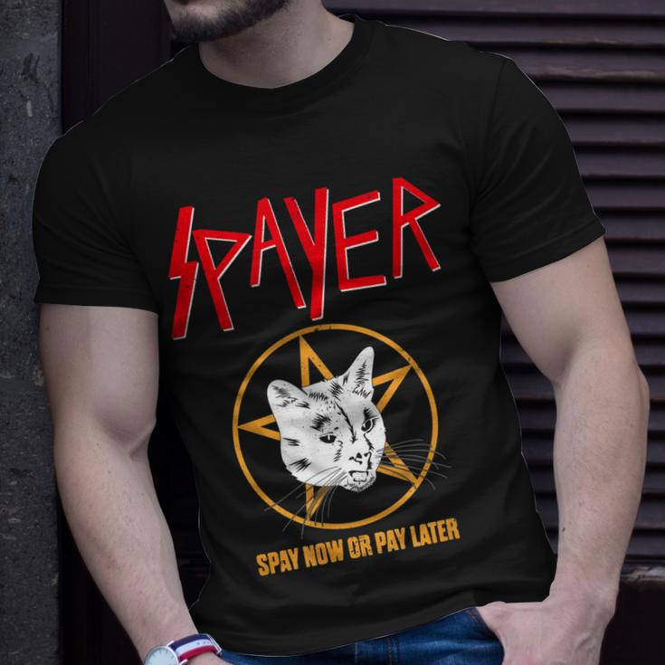 Vintage Rock Spayer Cat Kitten Pun Mom Dad T-Shirt Gifts for Him