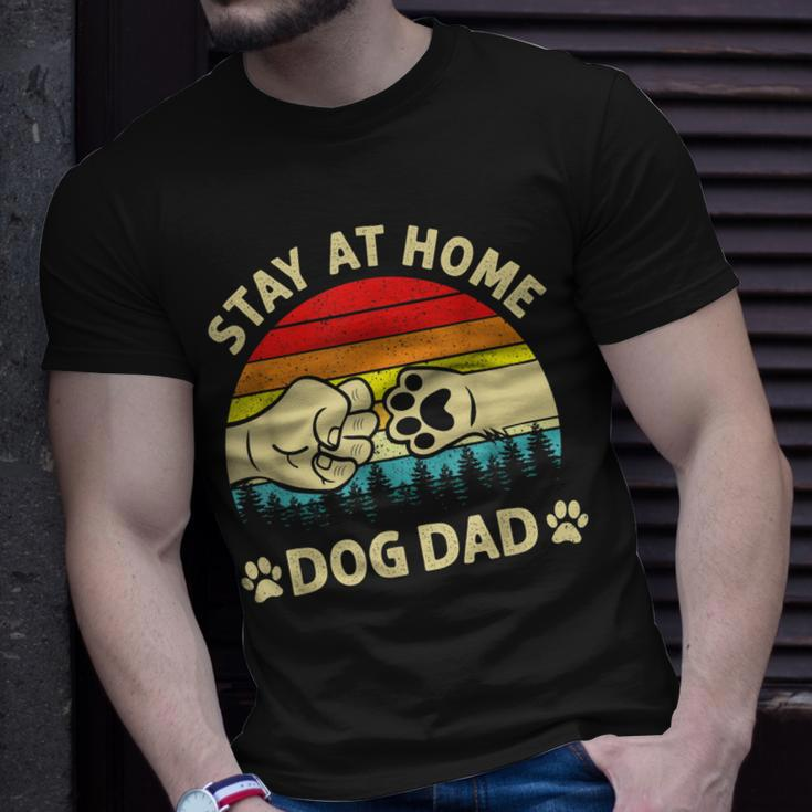 Vintage Stay At Home Dog Dad Retro Dog Lovers Fathers Day T-Shirt Gifts for Him