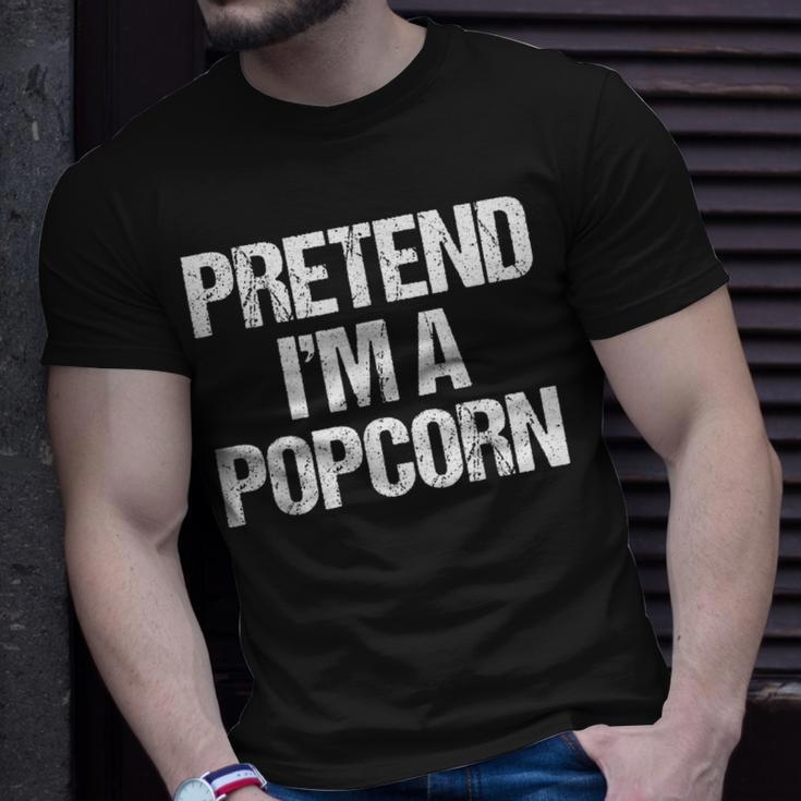 Vorgeben Ich Bin Ein Popcorn Lustig Faul Halloween-Kostüm T-Shirt Geschenke für Ihn