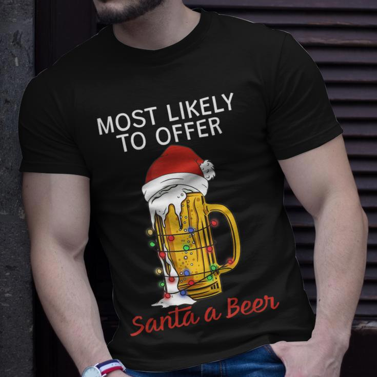 Weihnachtsmann Ein Bier Zu Bieten T-Shirt Geschenke für Ihn