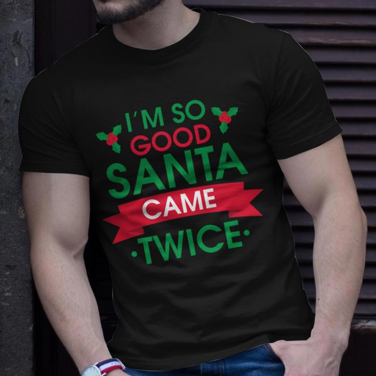 Weihnachtsmann Kam Zweimal T-Shirt, Lustige Weihnachtswitze für Erwachsene Geschenke für Ihn