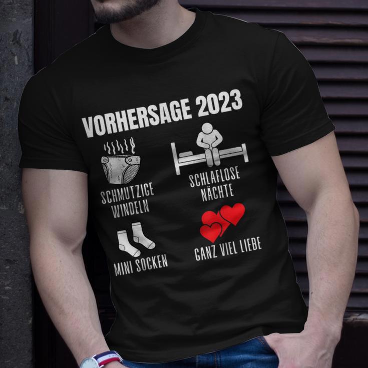 Werdender Papa Werdende Mama Vorhersage 2023 Babyparty T-Shirt Geschenke für Ihn