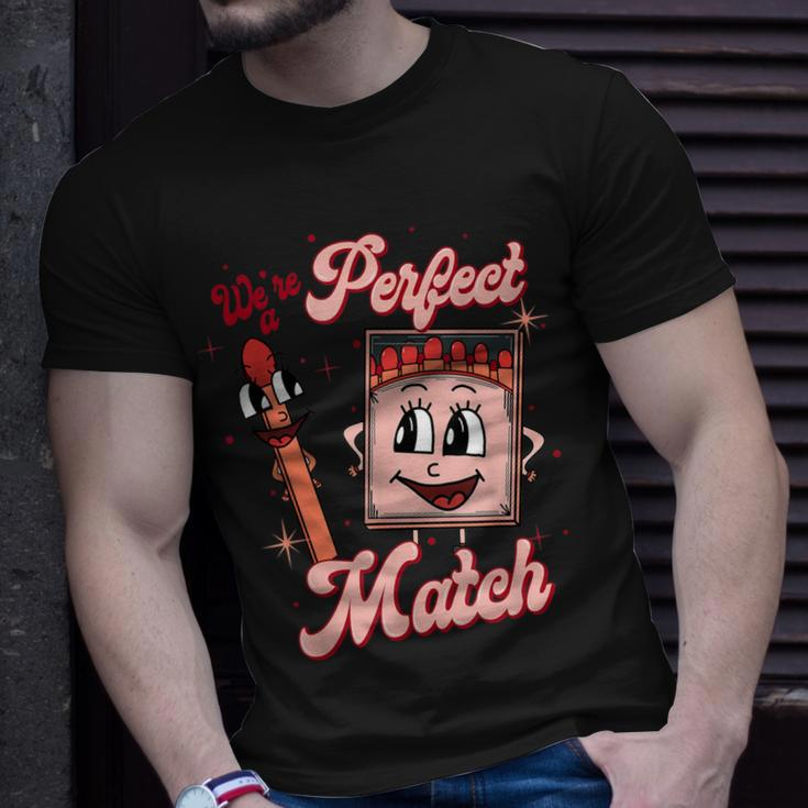 We’Re A Perfect Match Retro Groovy Valentines Day Matching T-Shirt Gifts for Him