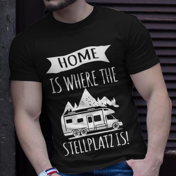 Wohnmobil Camper Geschenk Home Is Where The Stellplatz Is T-Shirt Geschenke für Ihn