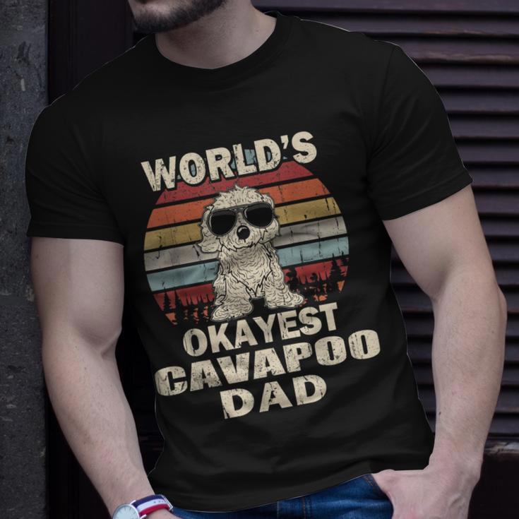 Mens Worlds Okayest Cavapoo Dad Vintage Retro T-Shirt Gifts for Him