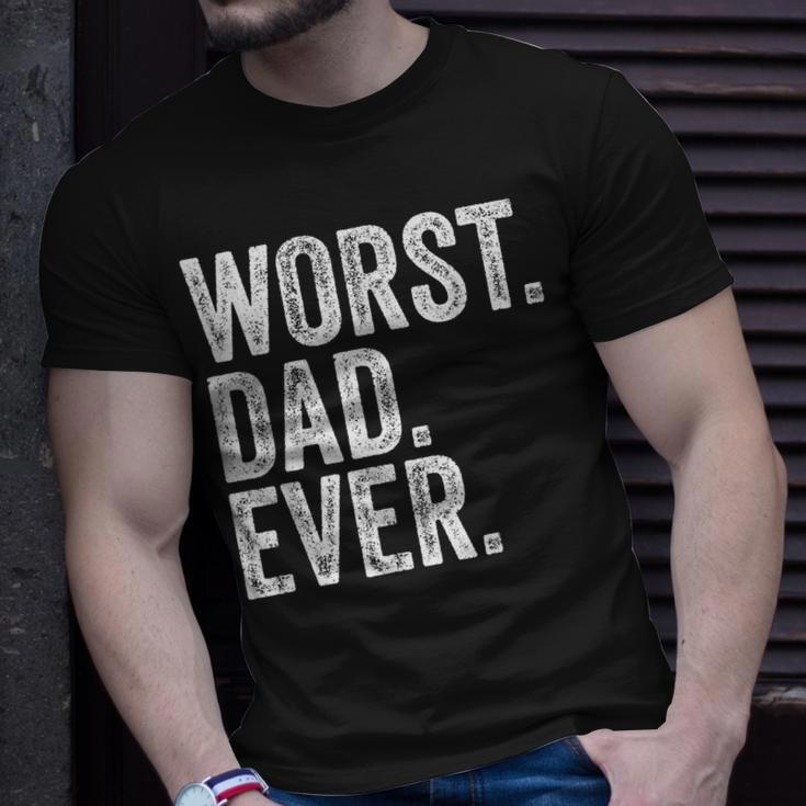 Worst Dad Ever Fathers Day Distressed Vintage T-Shirt Gifts for Him