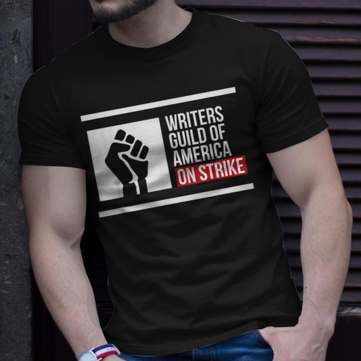 Writers Guild Of America On Strike America On Strike T-shirt Gifts for Him