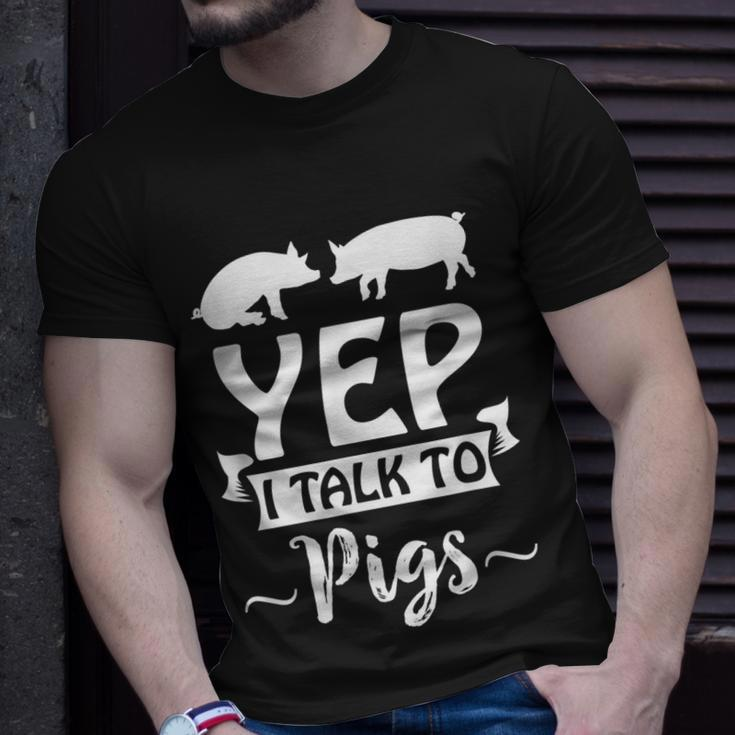 Yep I Talk To Pigs Pig Whisperer Swine Lovers T-shirt Gifts for Him
