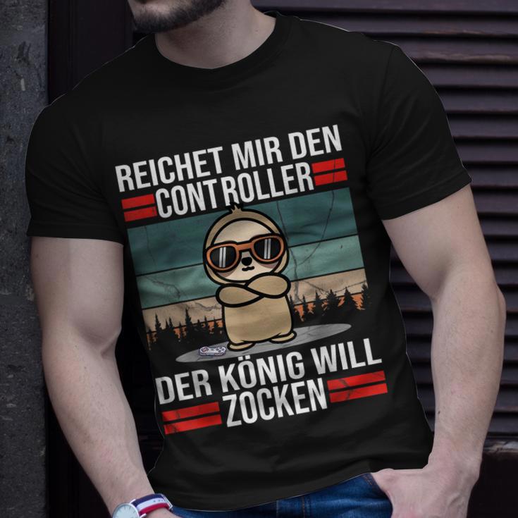 Zocken Reichet Mir Den Controller König Konsole Gamer T-Shirt Geschenke für Ihn