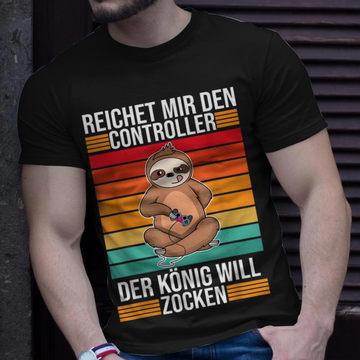 Zocken Reichet Mir Den Controller König Konsole Gamer V3 T-Shirt Geschenke für Ihn