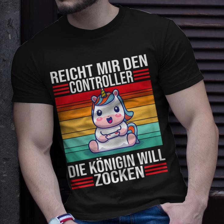 Zocken Reicht Mir Den Controller Königin Ps5 Konsole Gamer T-Shirt Geschenke für Ihn
