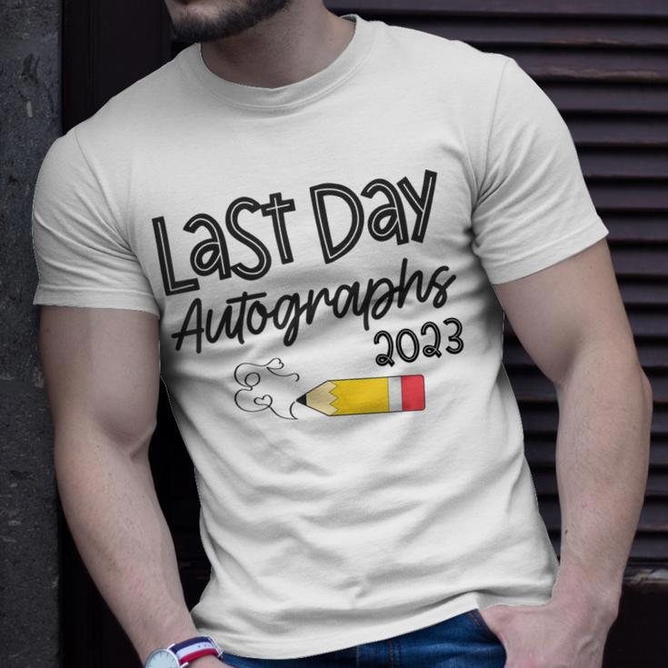 2023 Last Day Autographs Graduation Cute Last Day Of School Unisex T-Shirt Gifts for Him