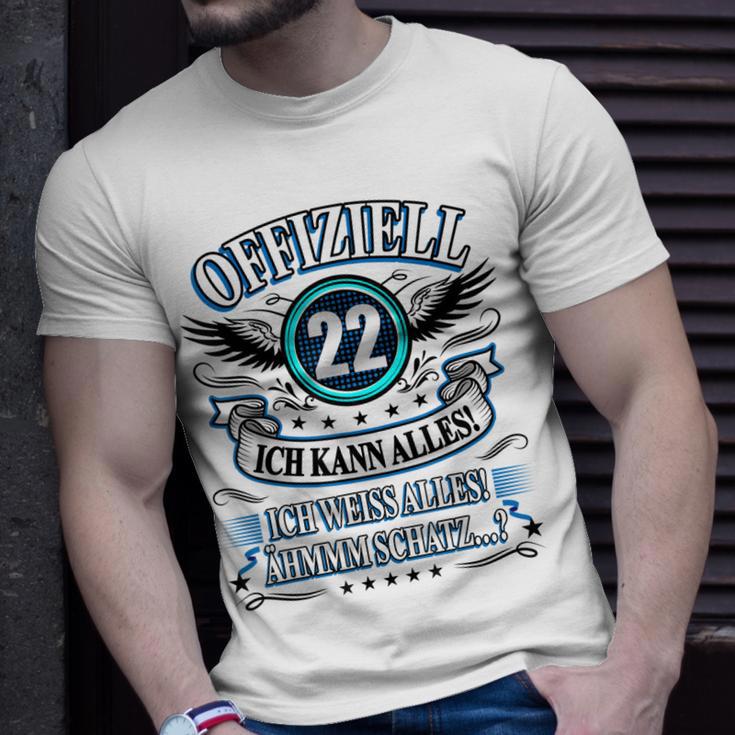 22 Geburtstag Lustig Offiziell 22 Ich Kann AllesSchatz T-Shirt Geschenke für Ihn