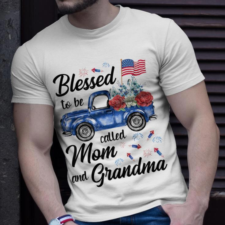 4Th July American Flag Patriotic Blessed Mom Grandma Gift For Women Unisex T-Shirt Gifts for Him
