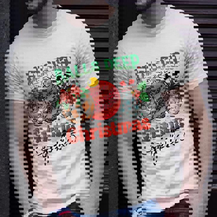 Balls Deep In Christmas Spirit Santa Xmas Holiday T-shirt Gifts for Him