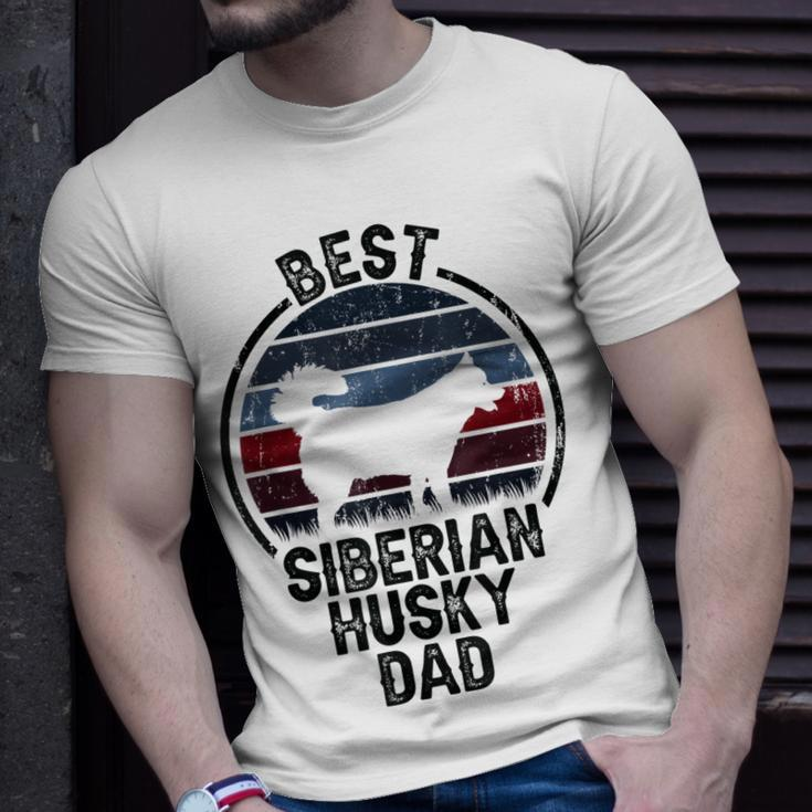 Best Dog Father Dad Vintage Siberian Husky T-Shirt Gifts for Him