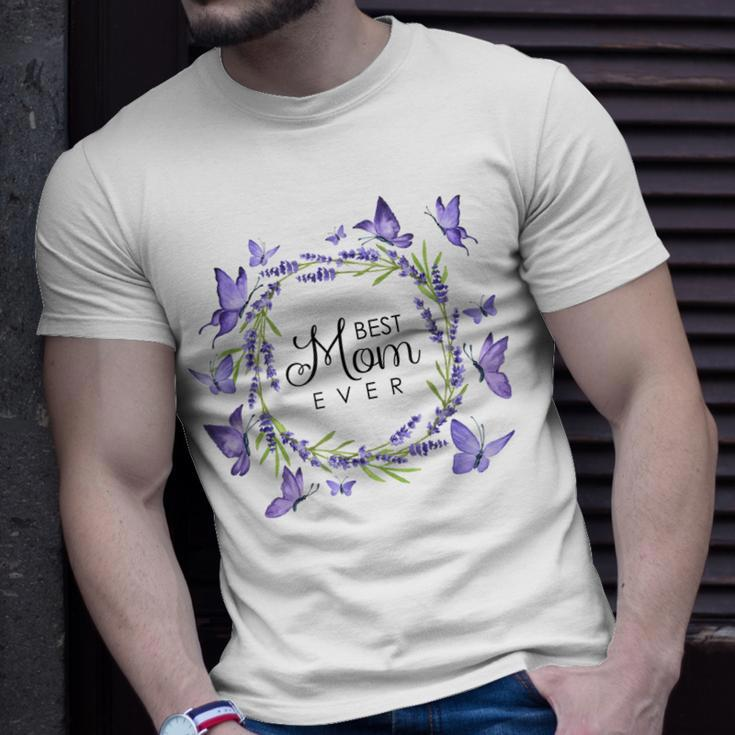Best Mom Ever Purple Butterflies Lilacs Lavender Unisex T-Shirt Gifts for Him
