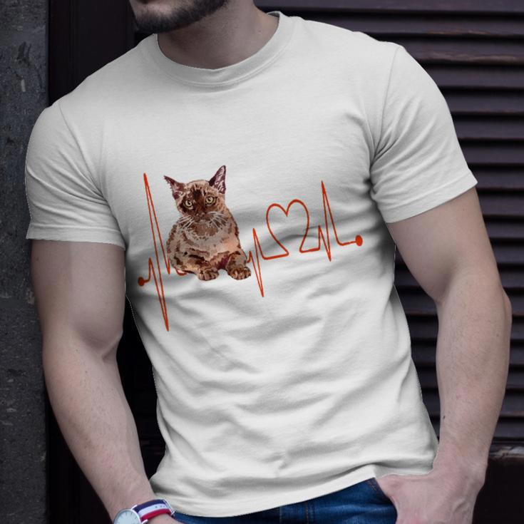 Birmanische Katze Herzschlag Ekg Lustig I Love My Cat T-Shirt Geschenke für Ihn