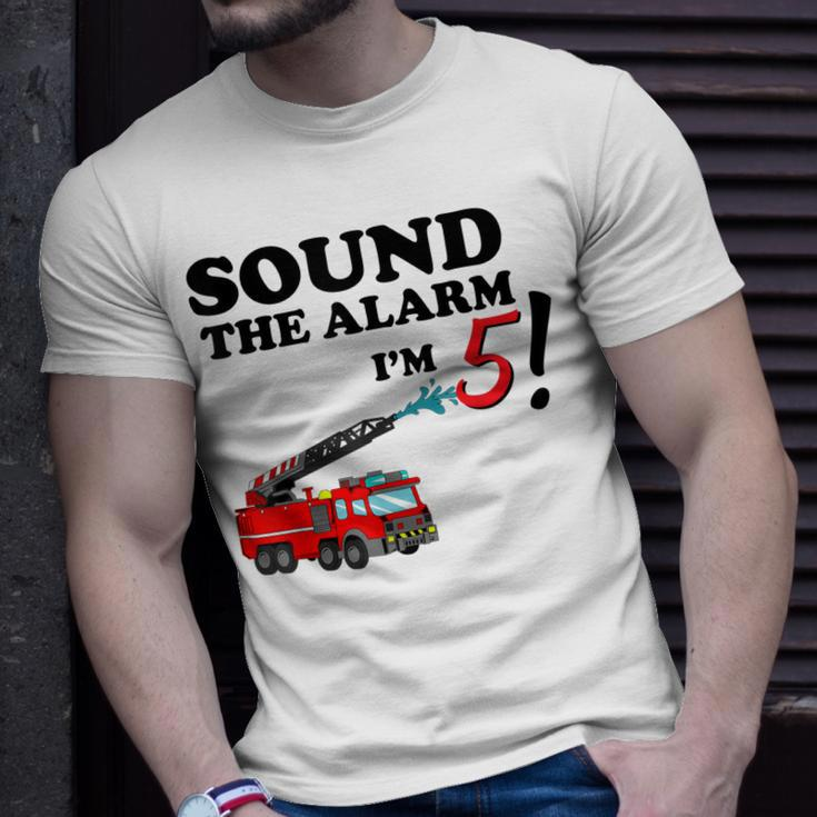 Birthday 5 Year Old Fire Fighter Truck 5Th Bday T-Shirt Gifts for Him